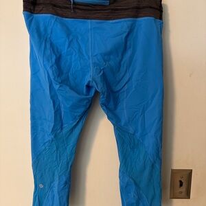 Lululemon Run Inspire Crop II Blue Running Leggings Size 12